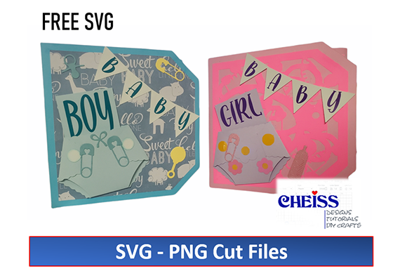 Baby Boy Girl Mini Album SVG: 3D SVG Pop-Up Cards For Kids