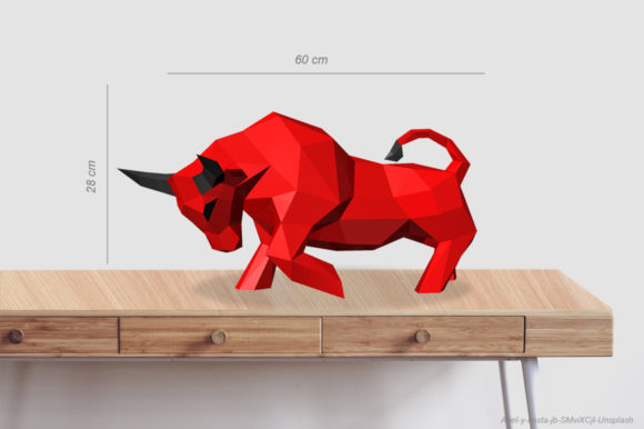 DIY Lowpoly Bull Sculpture: A 3D SVG for Shapes