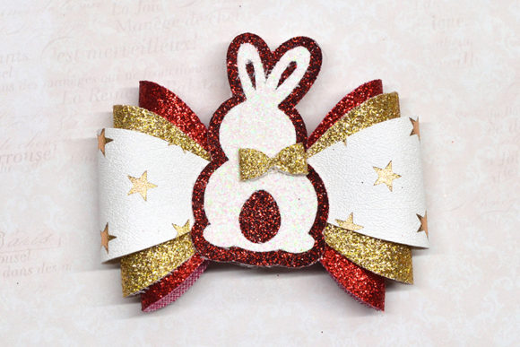 Easter Bunny Bow Template: 3D SVG Shapes for Crafts