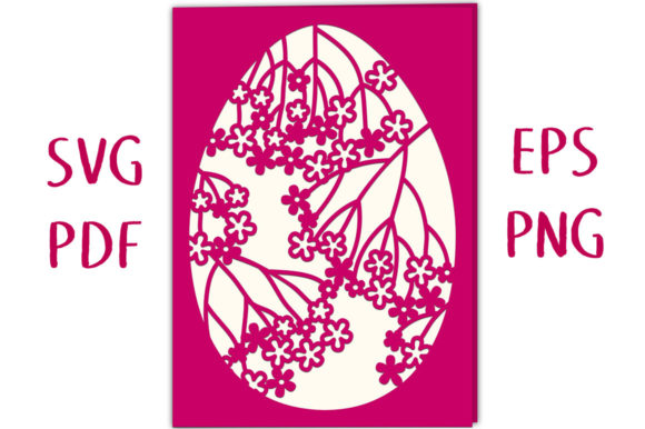 Elderflower Blossom Easter Egg Card SVG: A 3D SVG for Shapes
