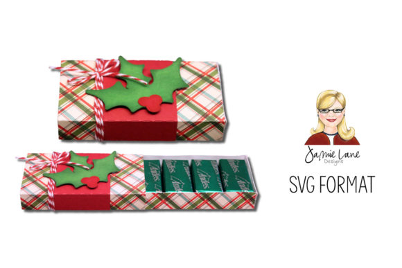 Holly 8 Count Sliding Candy Box: A 3D SVG Christmas Asset