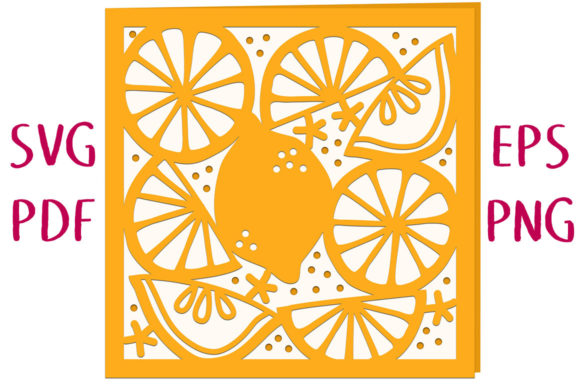Lemons Card SVG Cut File: 3D SVG Shapes for Editors