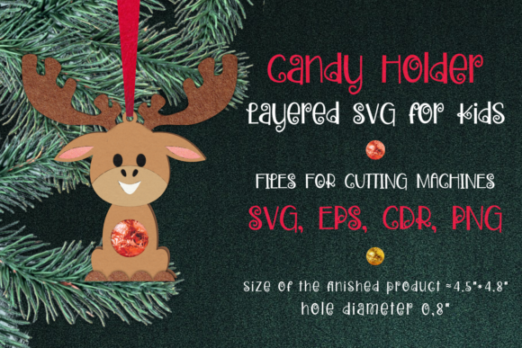 Moose Christmas Ornament Candy Holder 3D SVG Review
