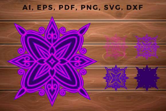 MultiLayer Mandala Cut File SVG: 3D SVG Shapes for Branding