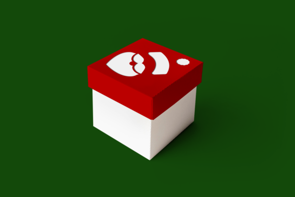 Santa Claus Face Cube Box: A 3D SVG Christmas Asset