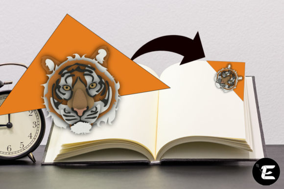 Tiger Bookmark: A Bold 3D SVG for Shapes